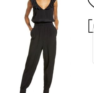Chelsea28 Ruffle Neck Jumpsuit In Black Size Small NWT 99$